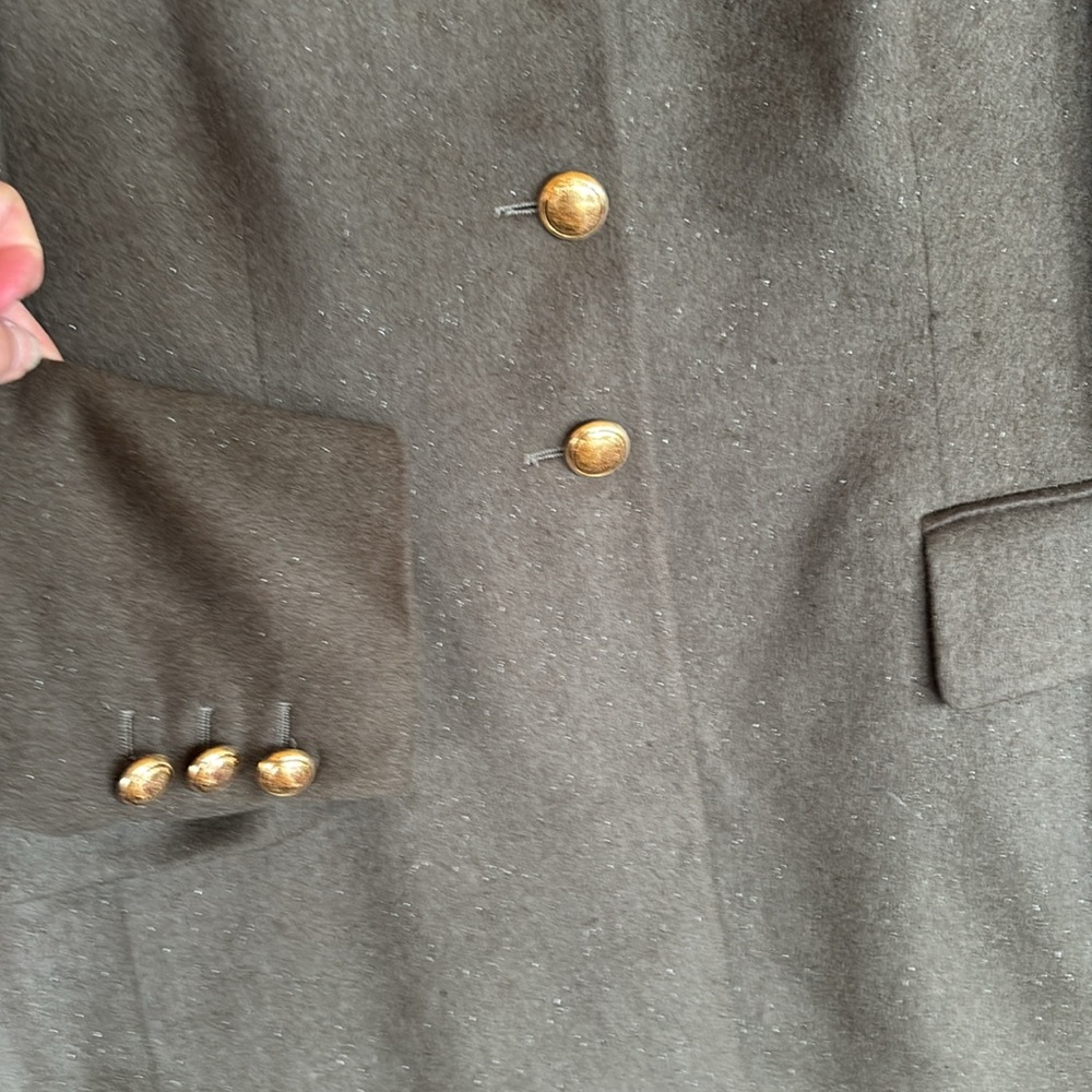 Escada Margaretha Ley Olive Green Military Cashmere Blazer sz 36 Gold Buttons - Picture 4 of 11
